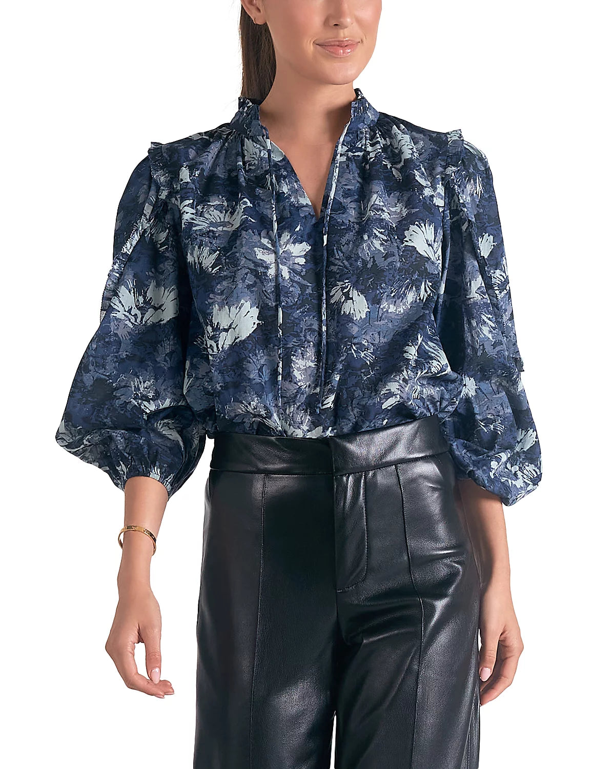 BLUE TUSCANY BLOUSE