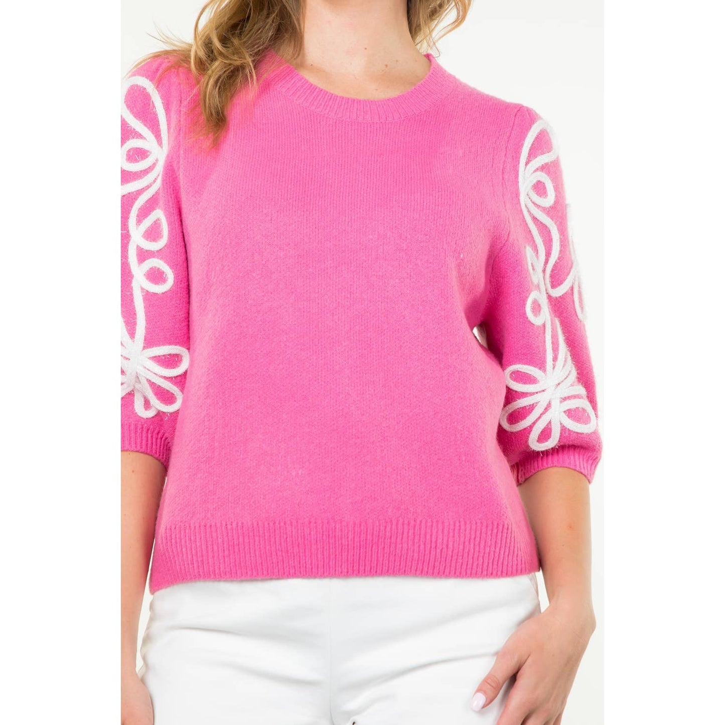 EMBROID SLV PINK SWTR