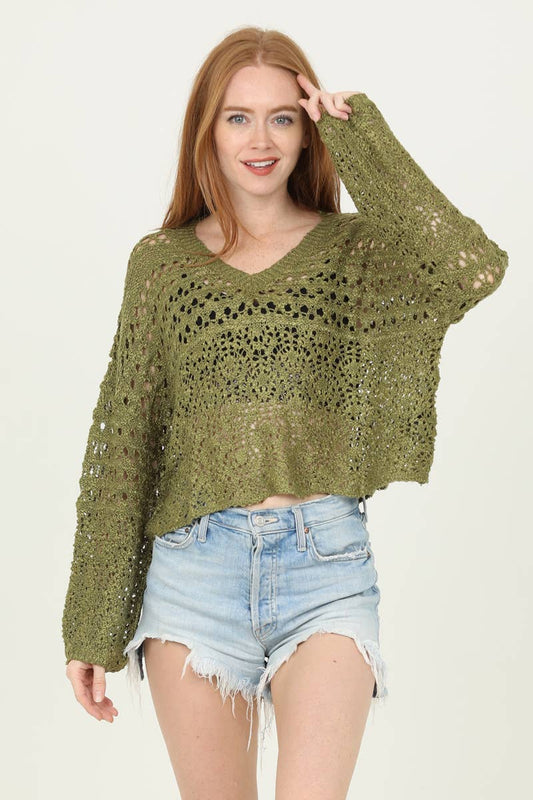 GREEN CROCHET SWTR