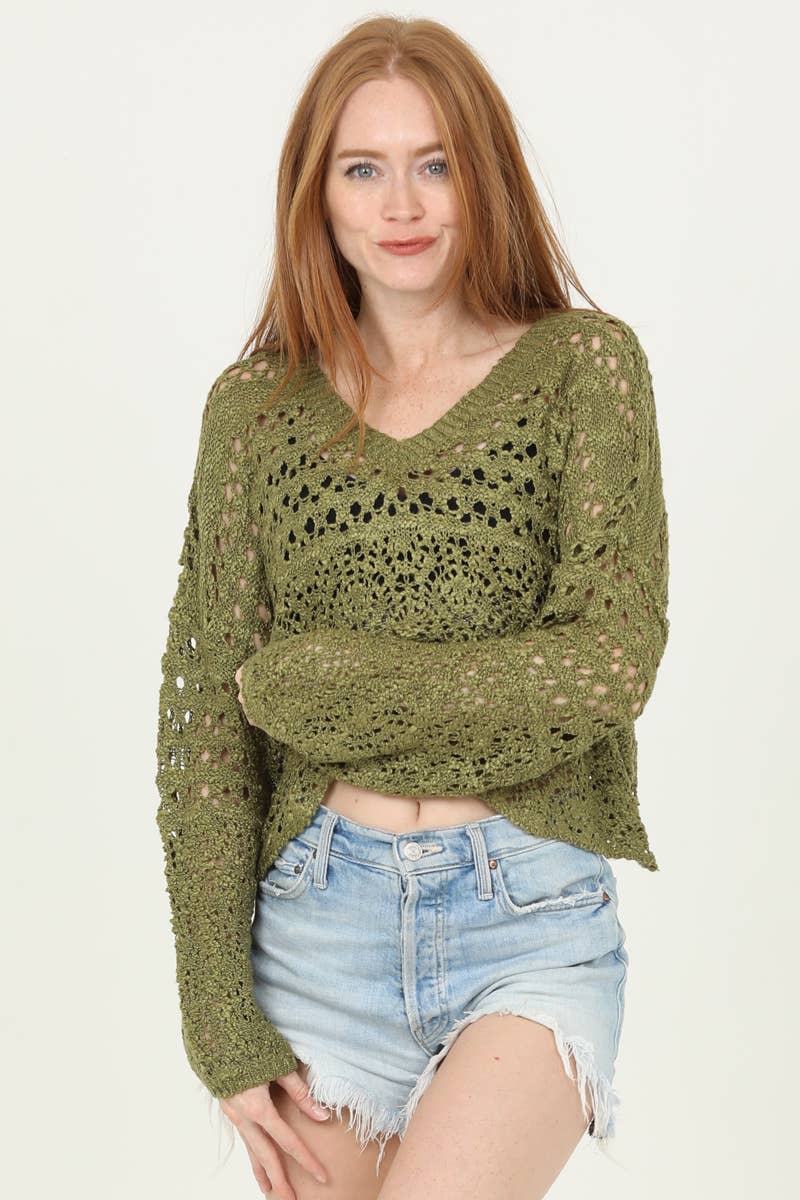 GREEN CROCHET SWTR