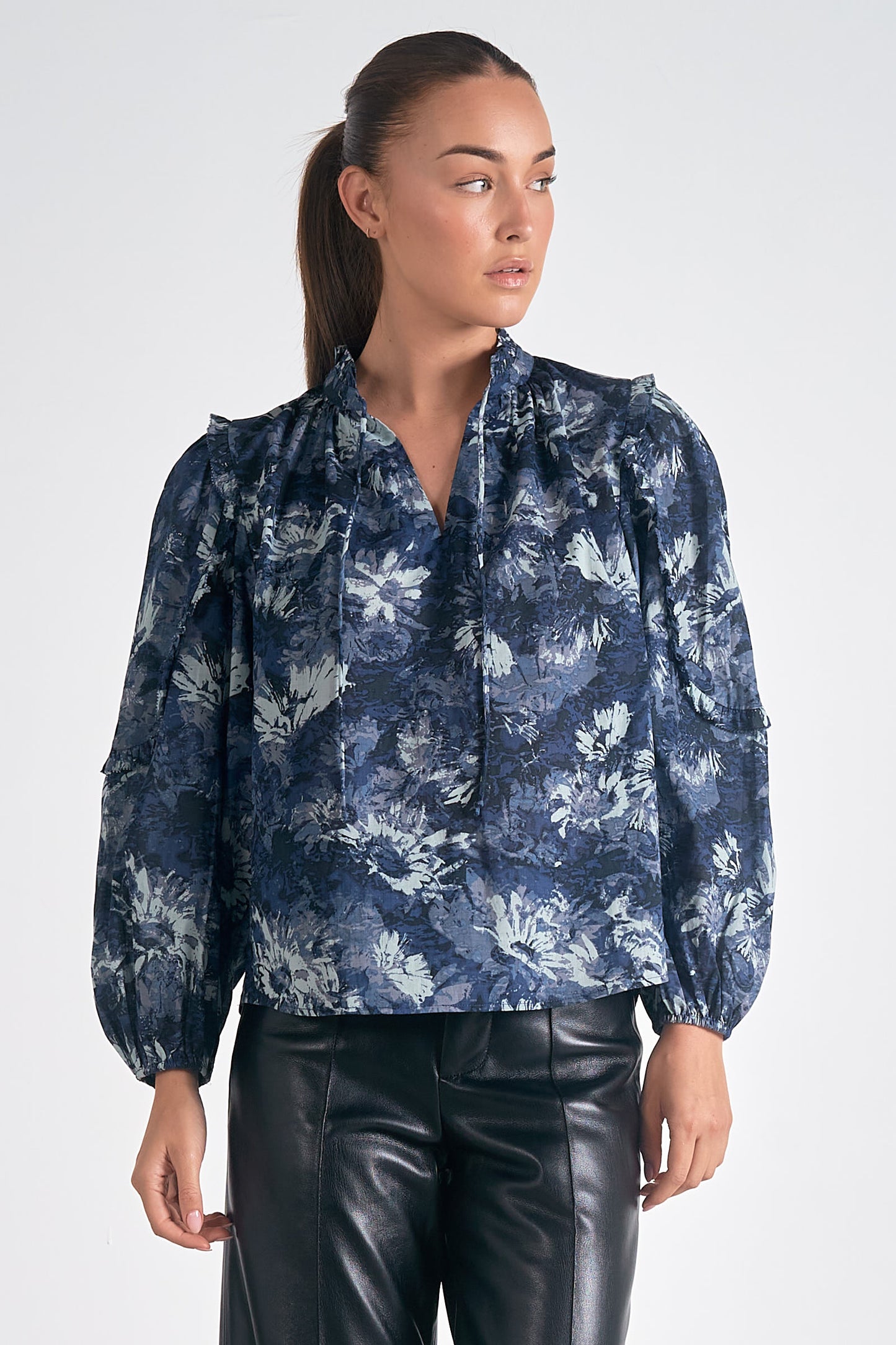 BLUE TUSCANY BLOUSE