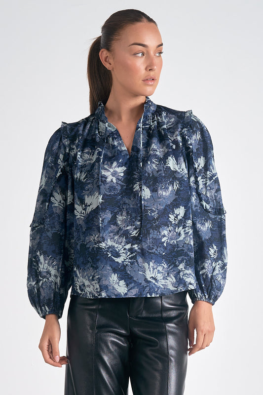 BLUE TUSCANY BLOUSE