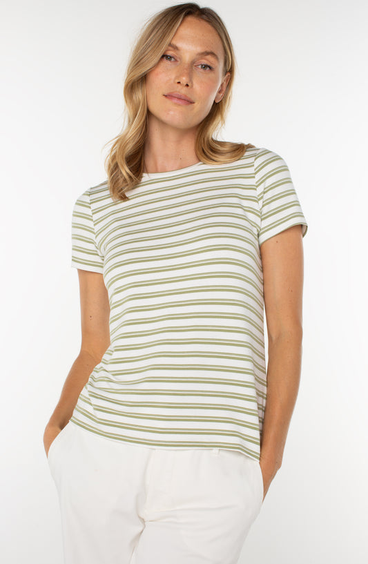 LOTUS/CREAM STRIPE TEE