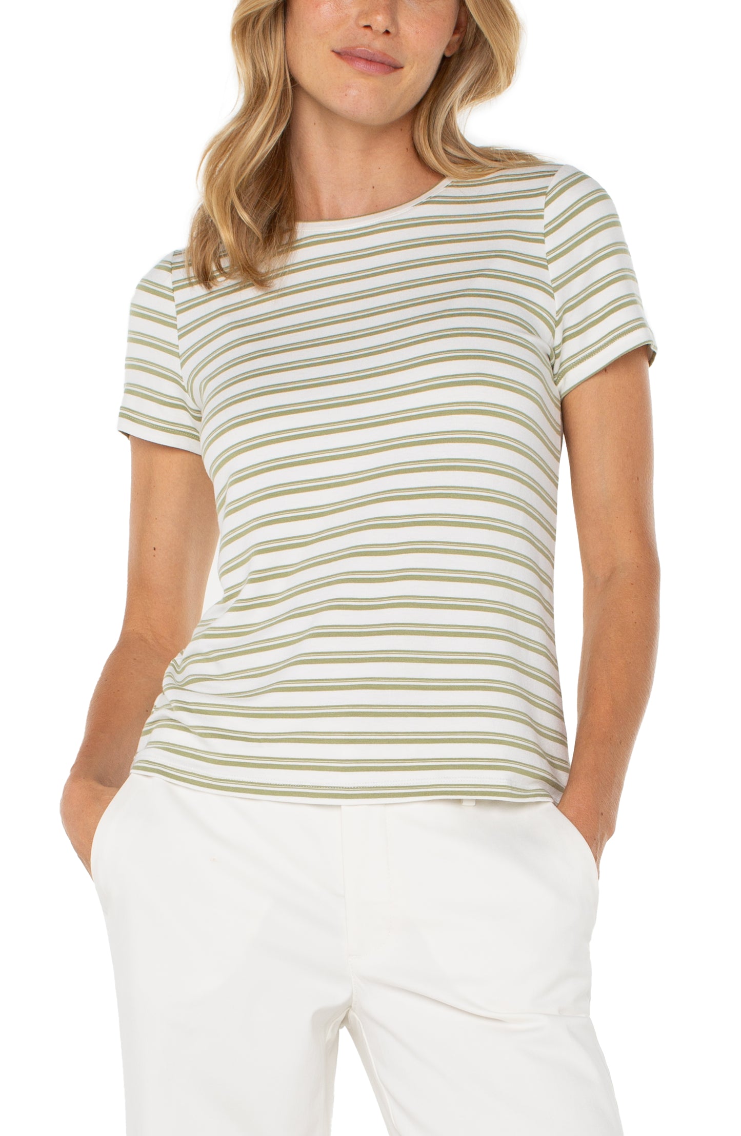 LOTUS/CREAM STRIPE TEE