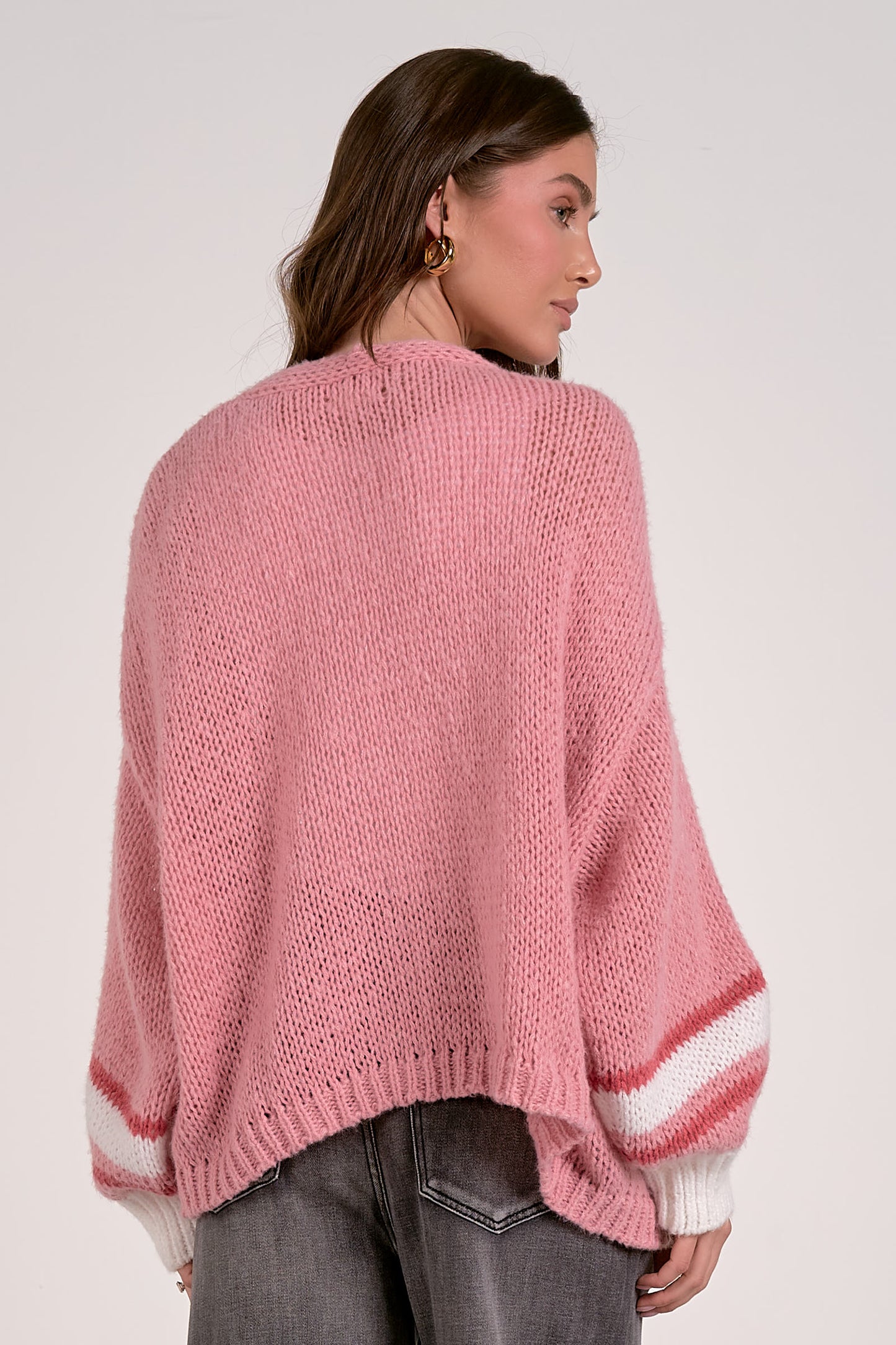 PINK CROCHET CARDI