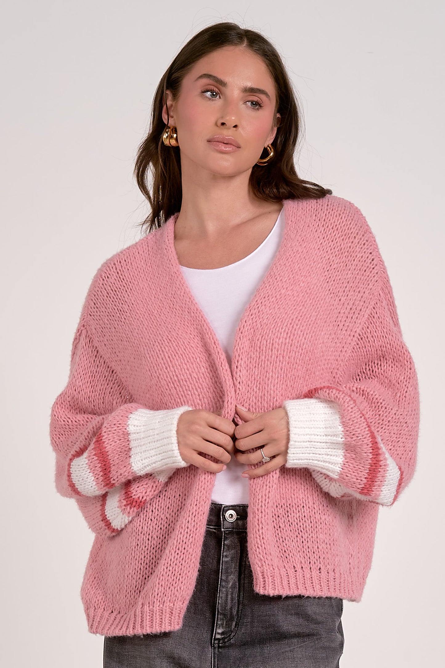 PINK CROCHET CARDI