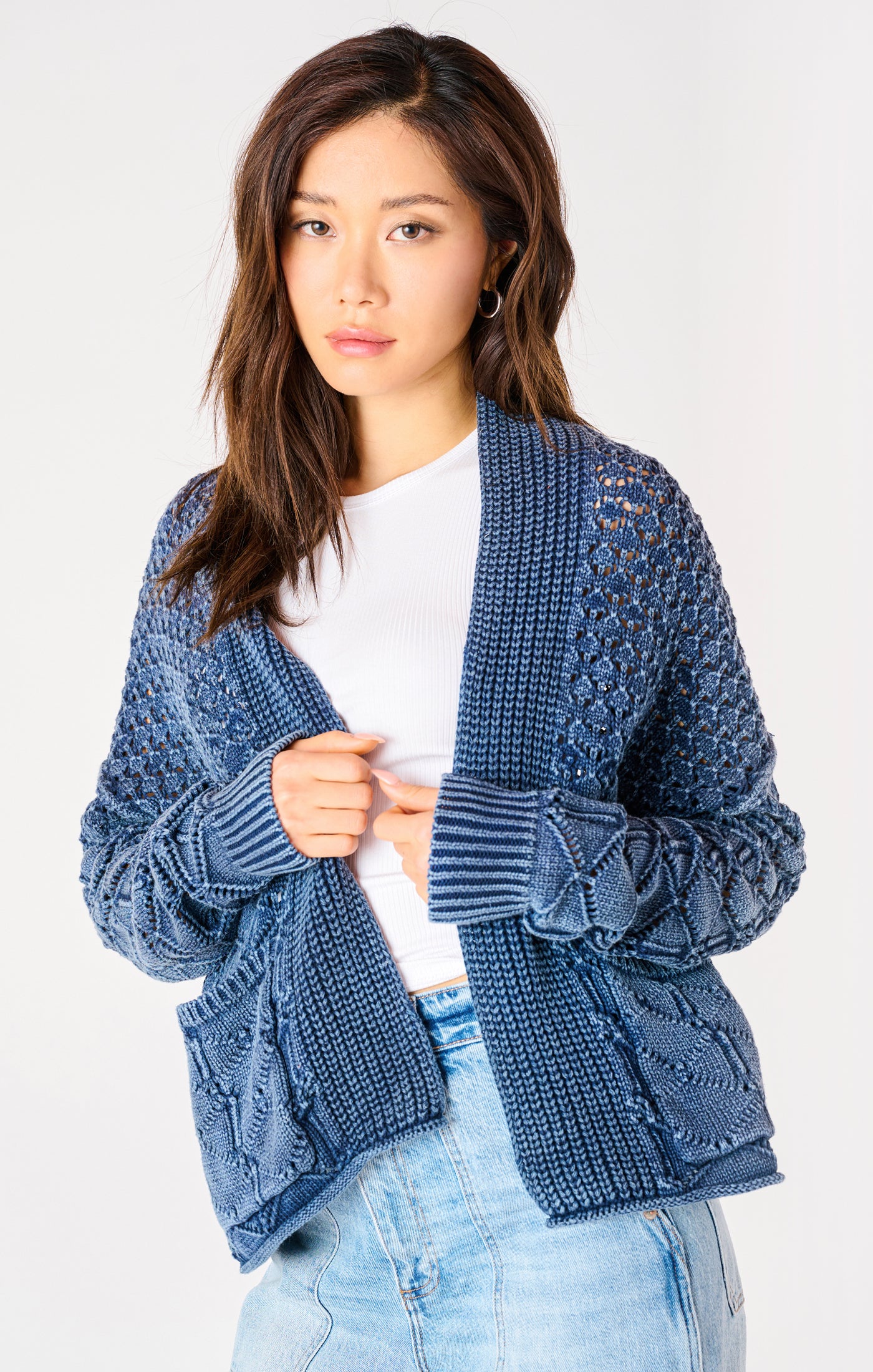 WASHED INDIGO CARDI